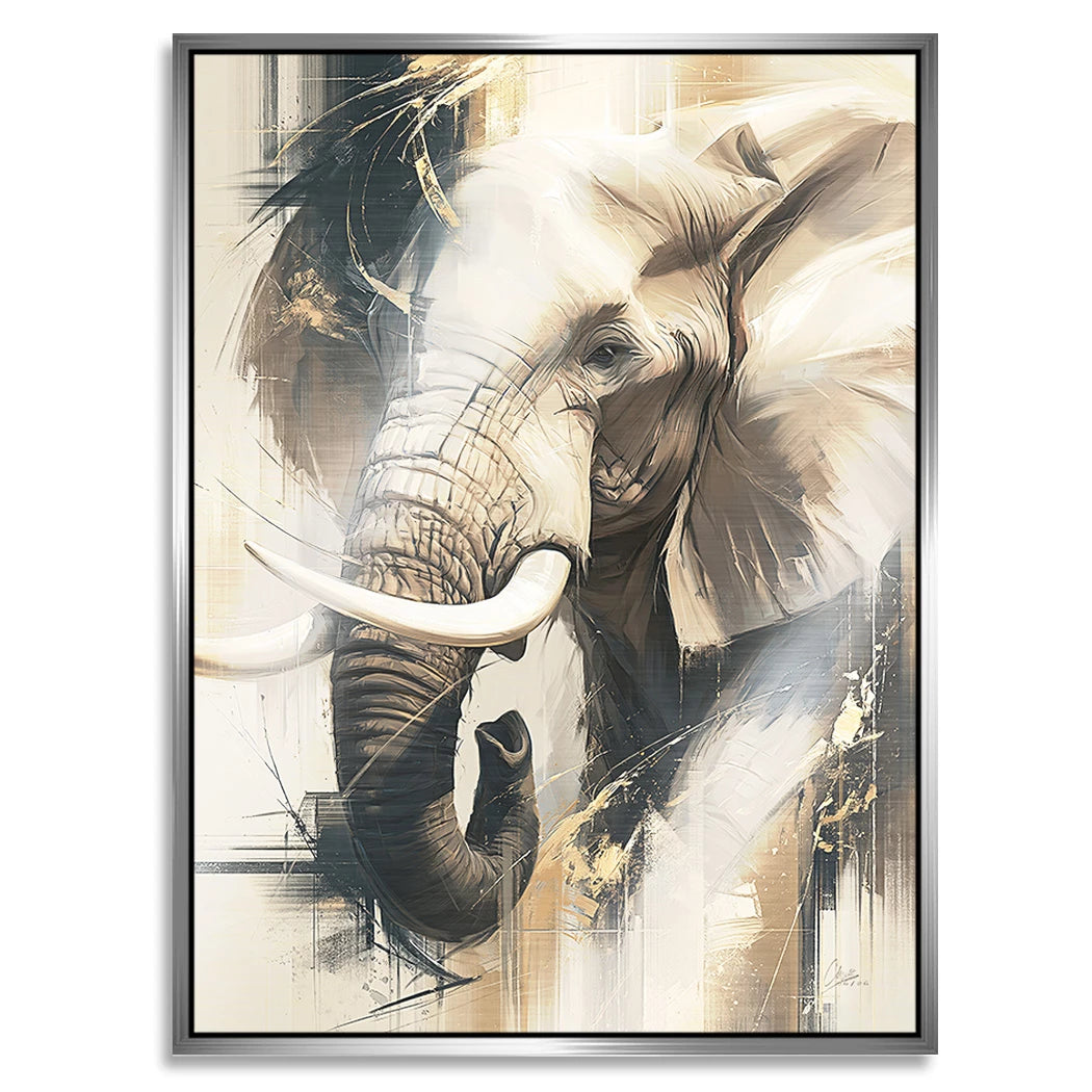 Goldener Elefant Aluminiumbild gebürstet