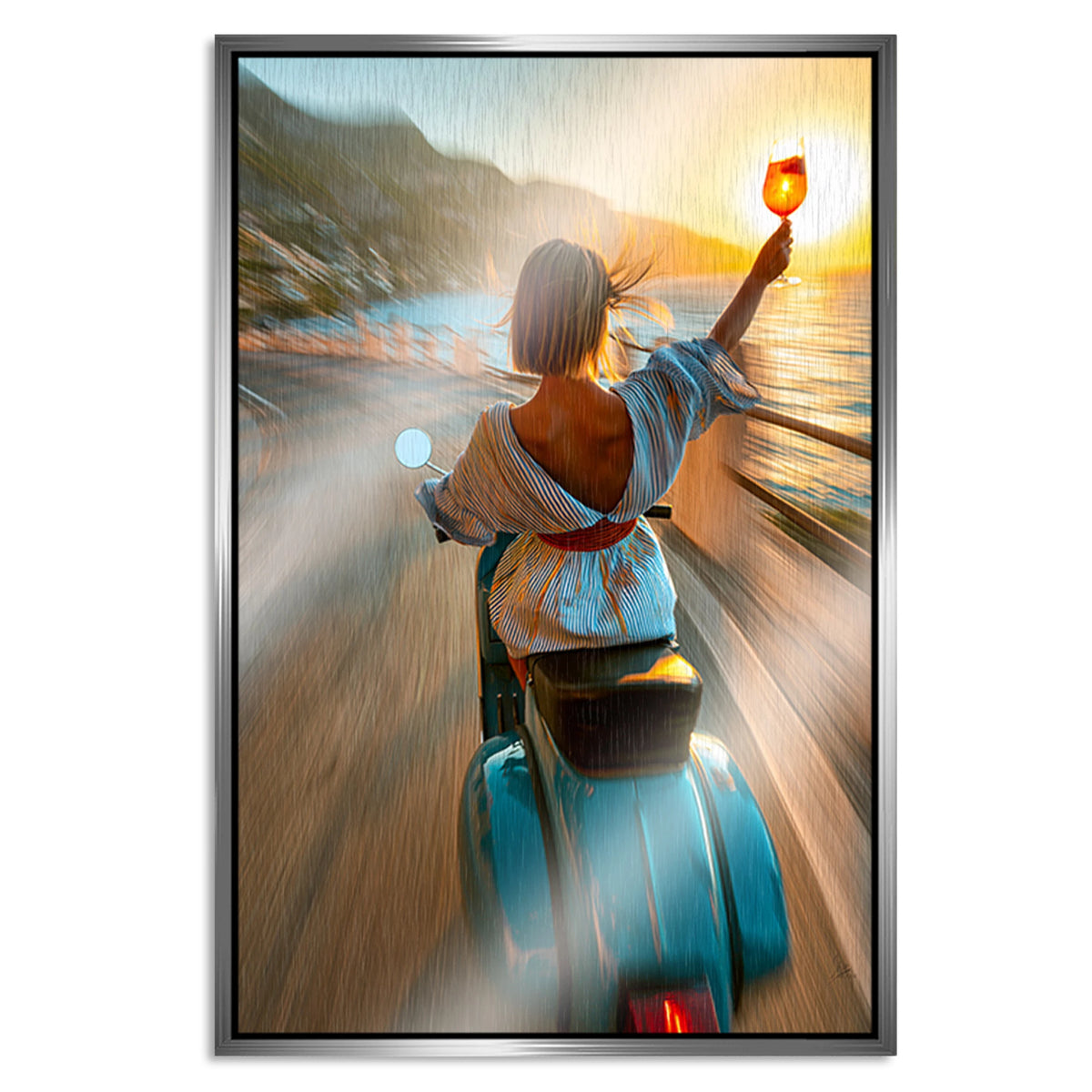 Vespa Dolce Vita Aluminiumbild gebürstet