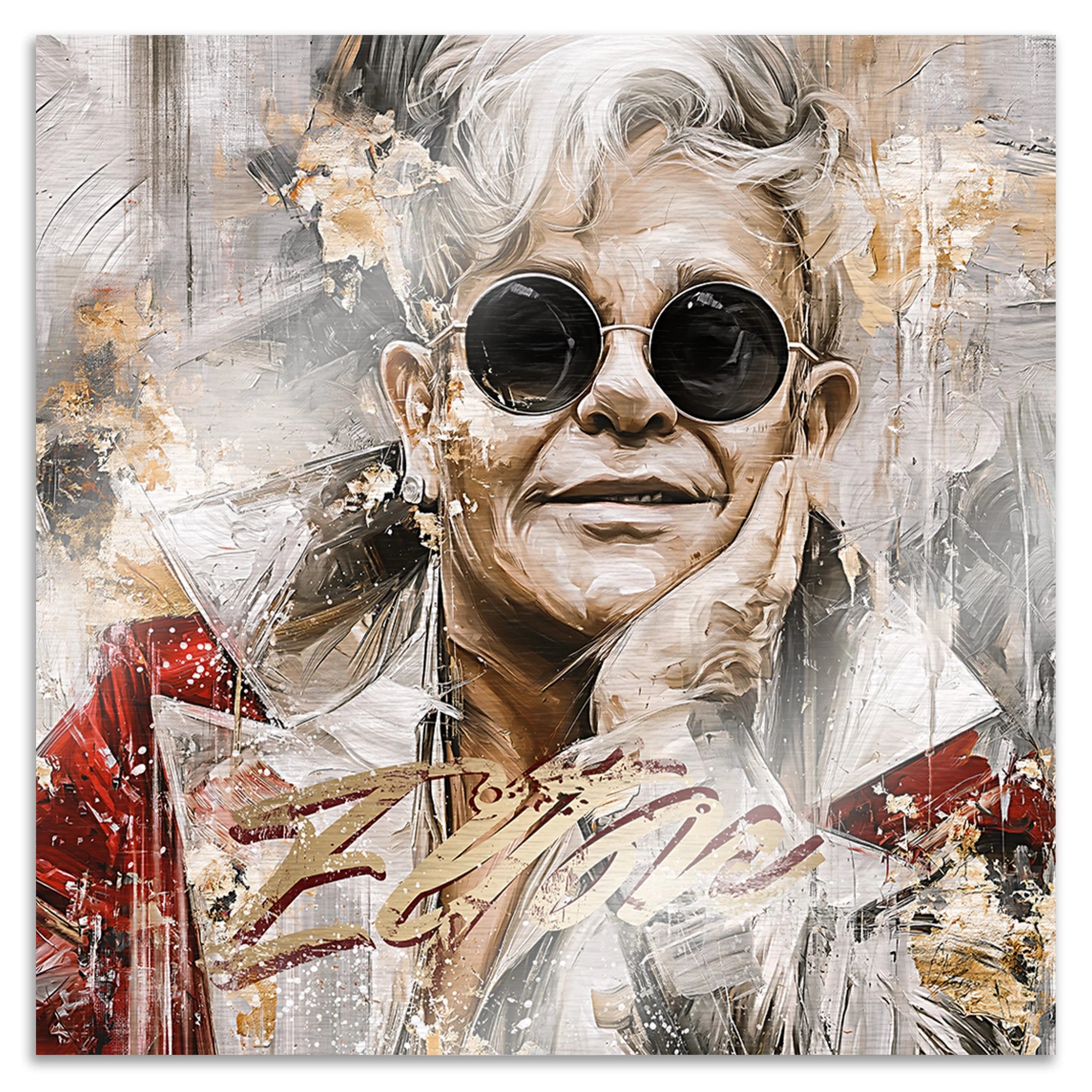 Elton John Rocketman Aluminiumbild gebürstet