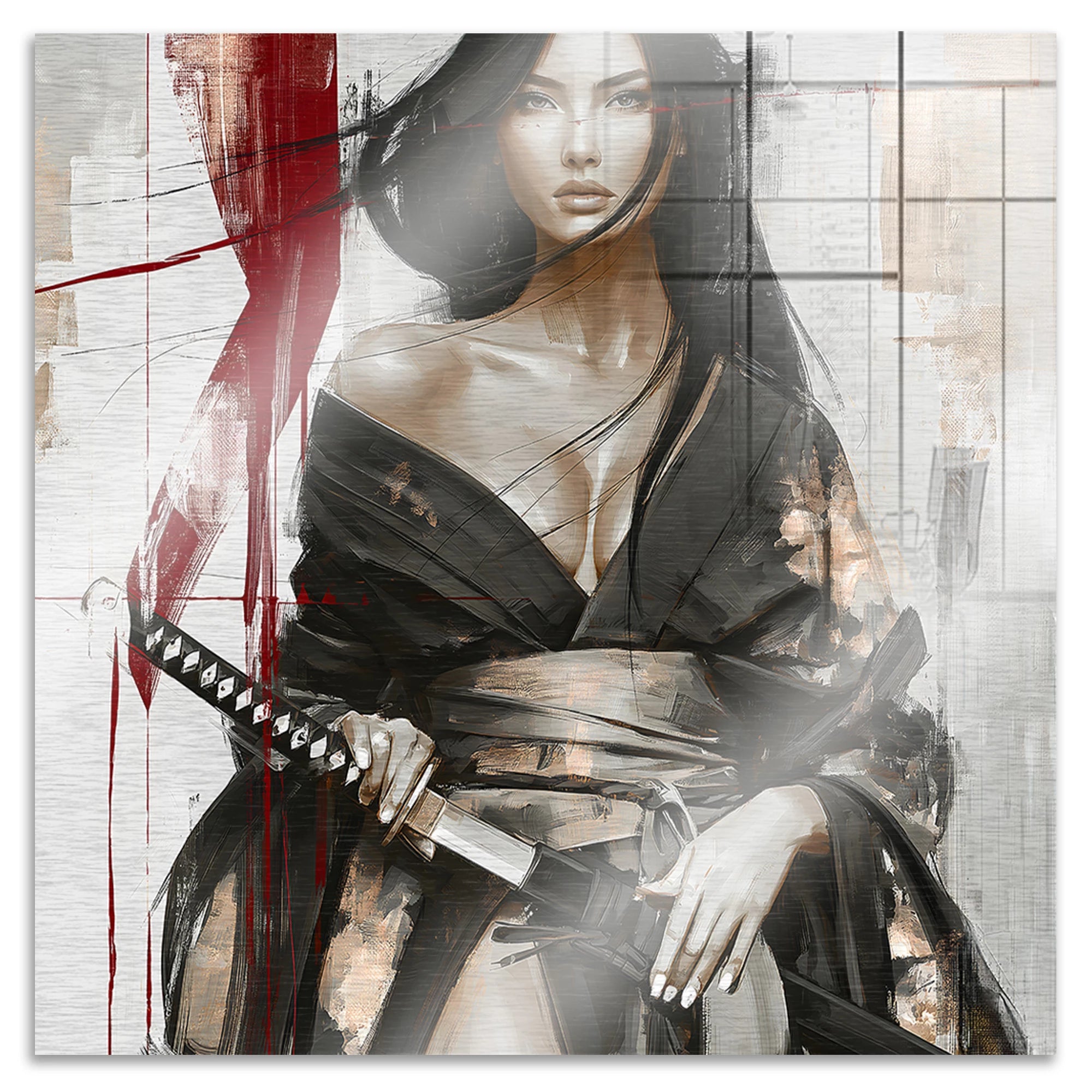 Scarlet Katana Aluminiumbild gebürstet