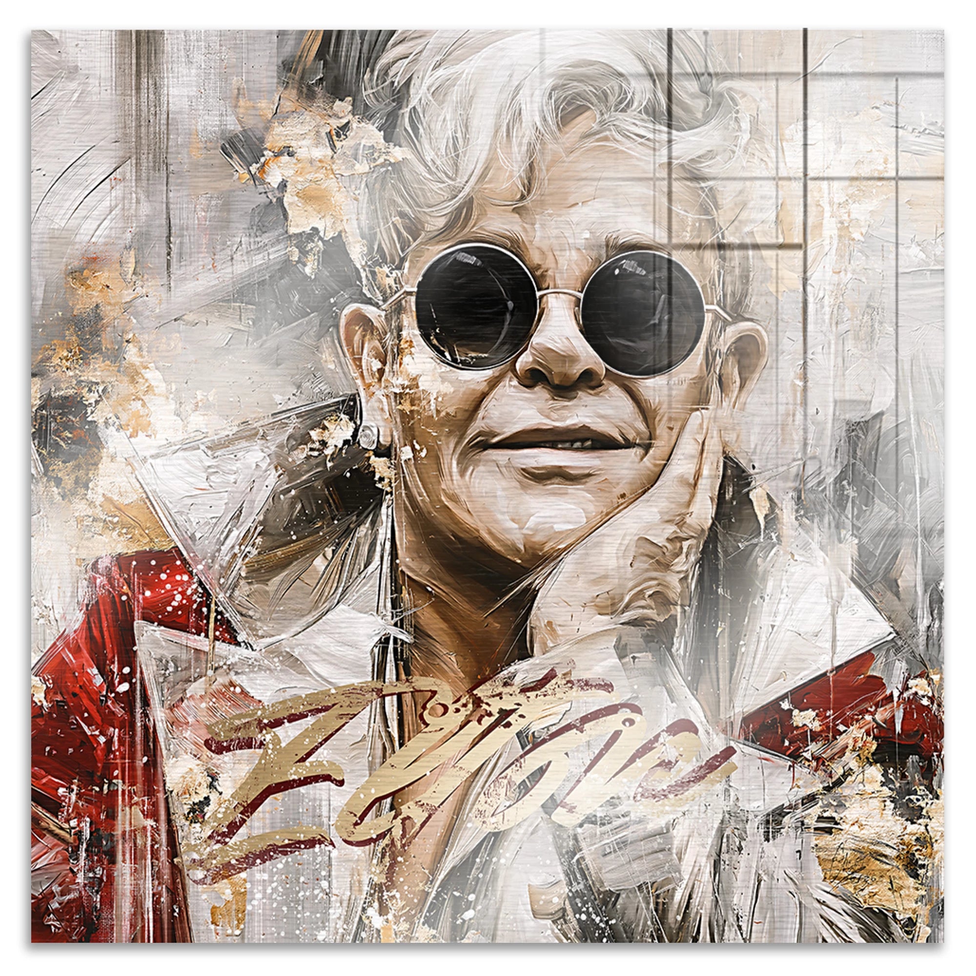 Elton John Rocketman Aluminiumbild gebürstet