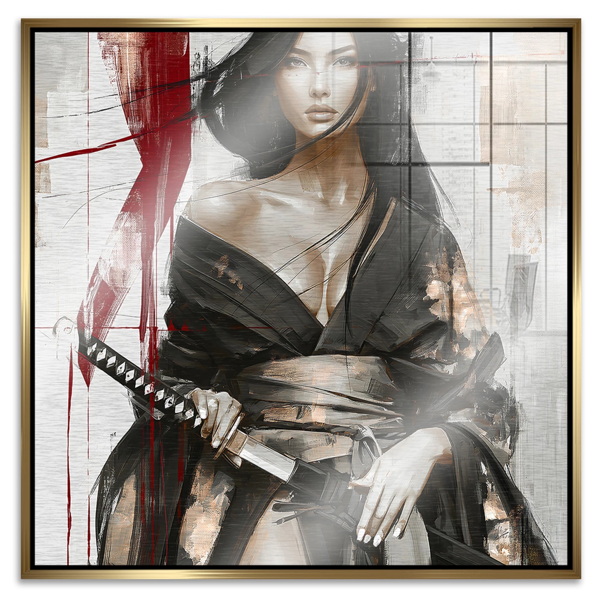 Scarlet Katana Aluminiumbild gebürstet