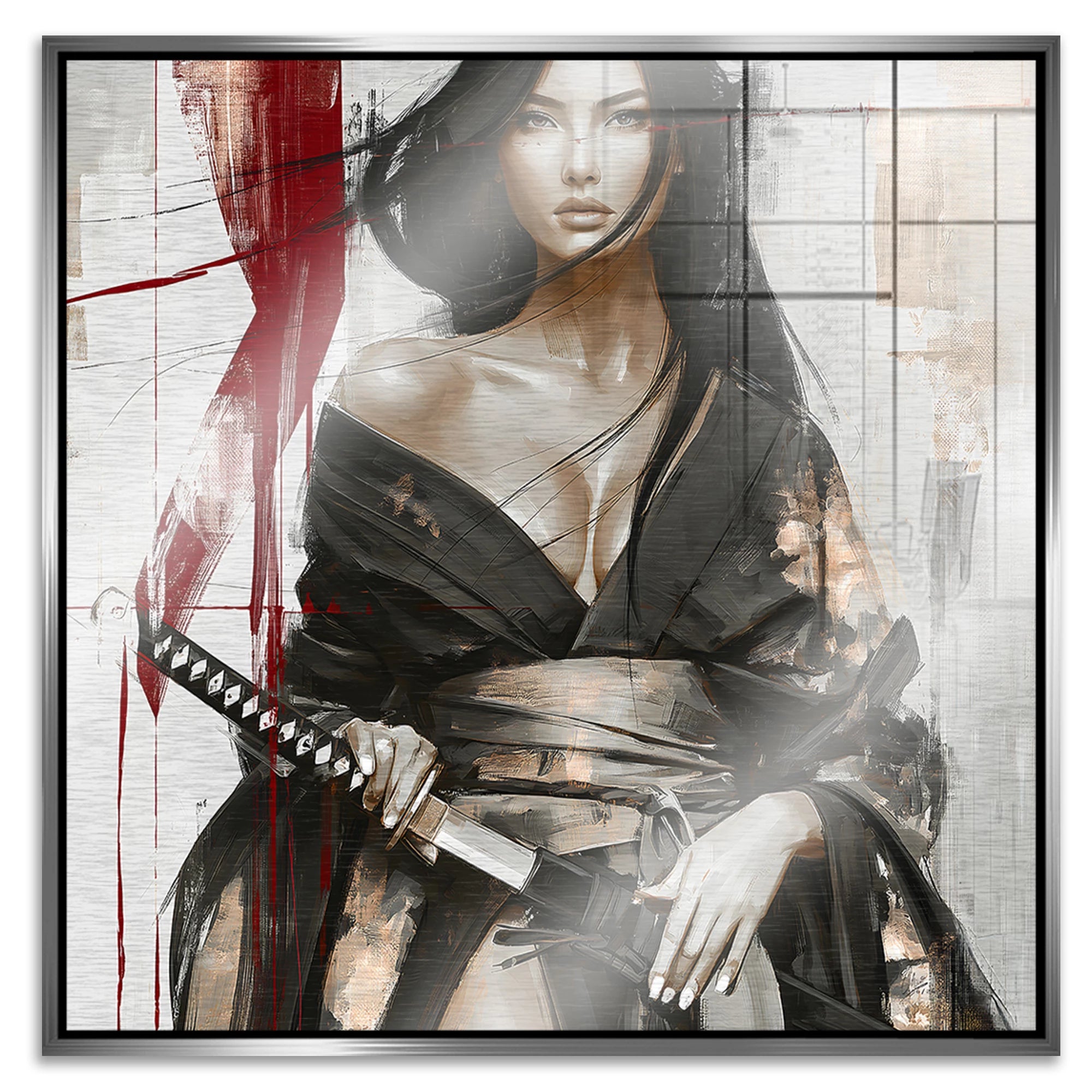 Scarlet Katana Aluminiumbild gebürstet