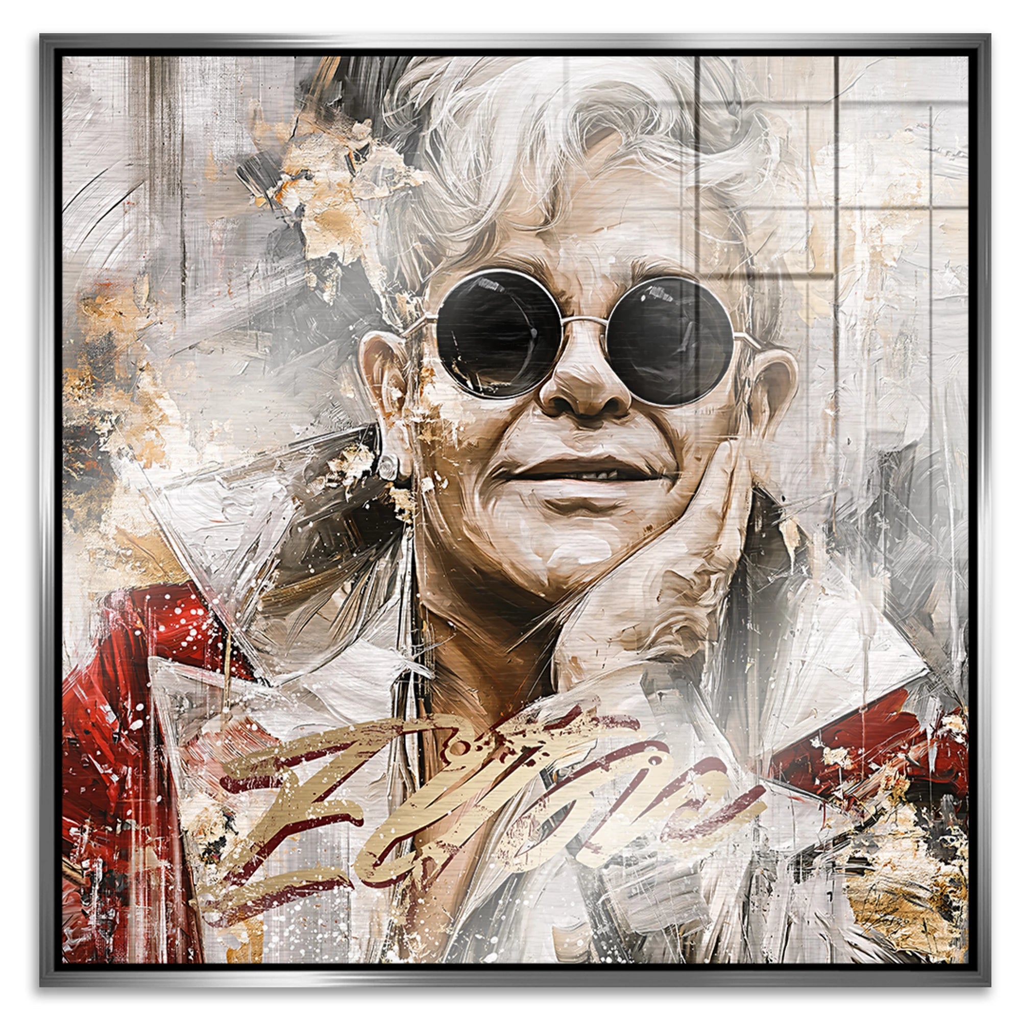 Elton John Rocketman Aluminiumbild gebürstet