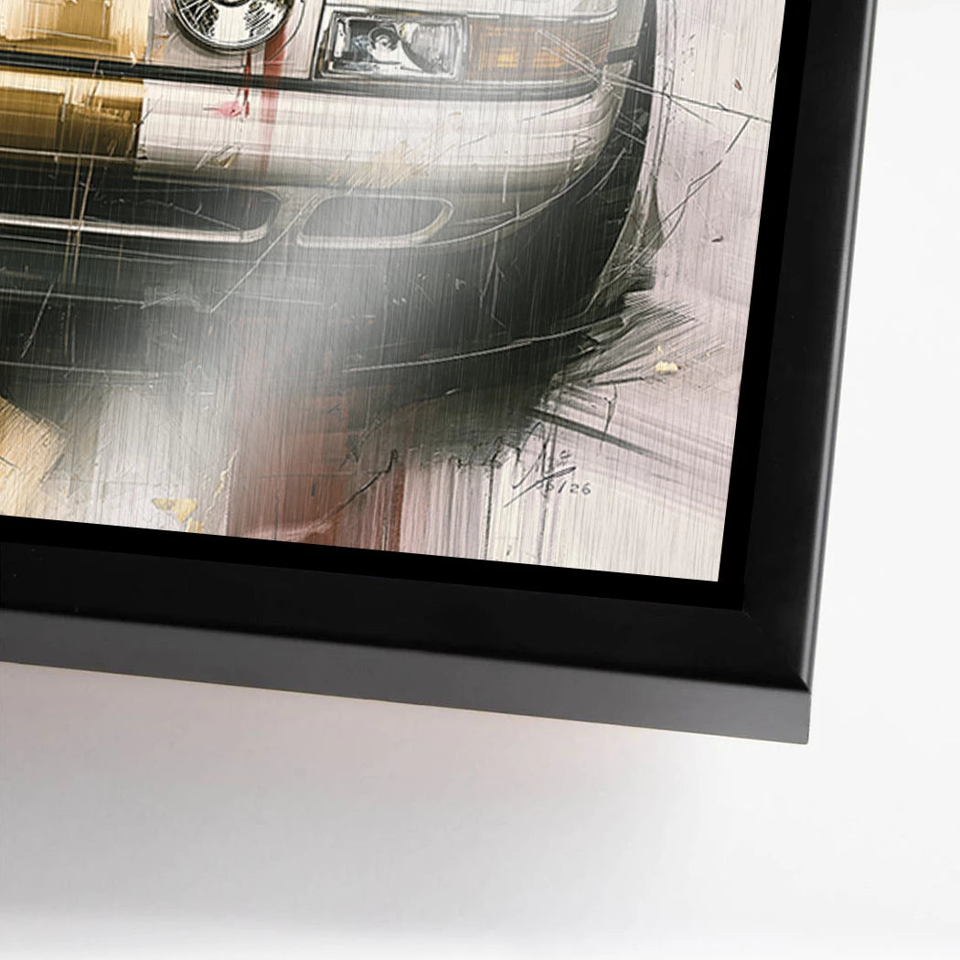 Porsche 911 Klassik Aluminiumbild gebürstet