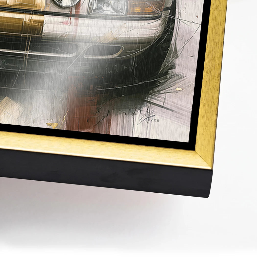 Porsche 911 Klassik Aluminiumbild gebürstet