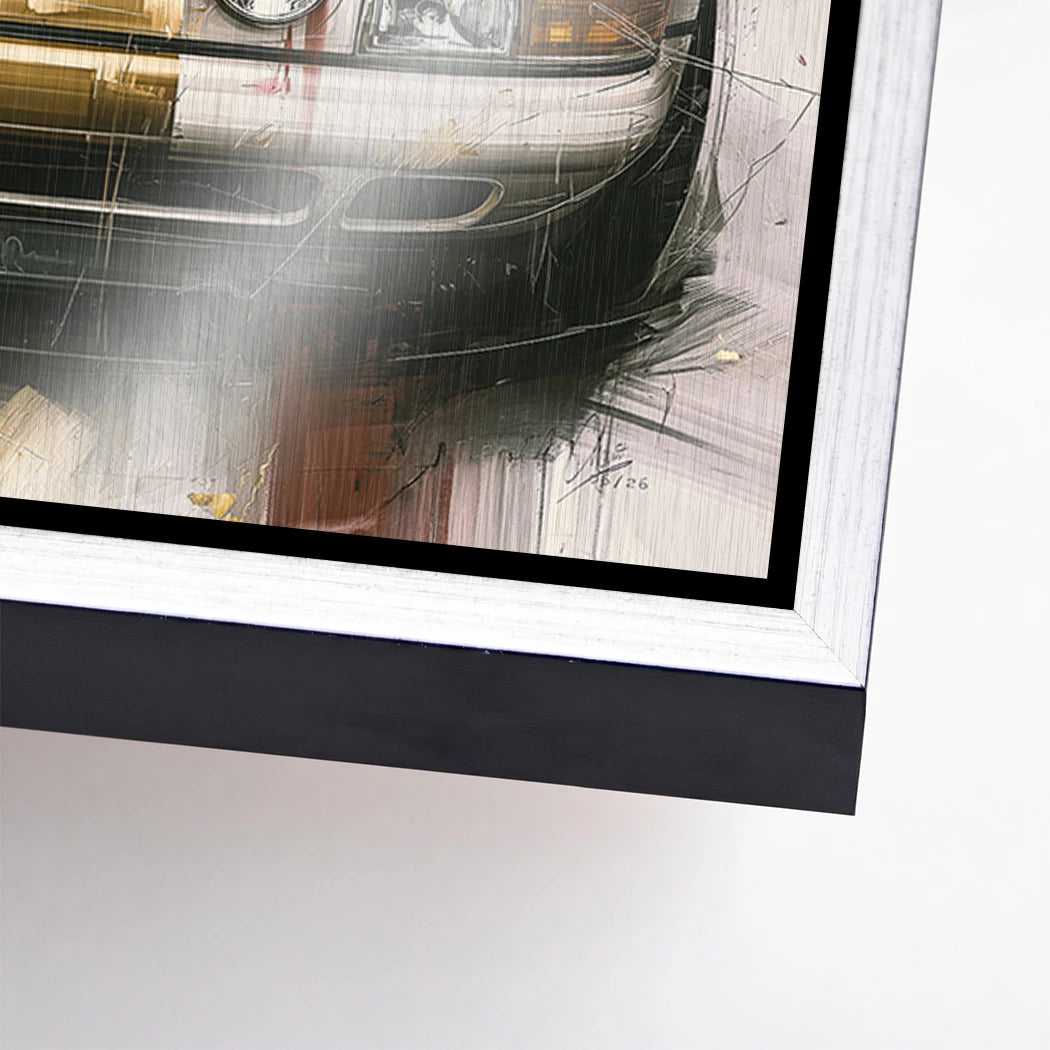 Porsche 911 Klassik Aluminiumbild gebürstet
