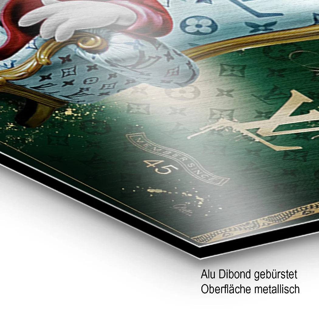 Dagobert Duck Millionaire Aluminiumbild gebürstet