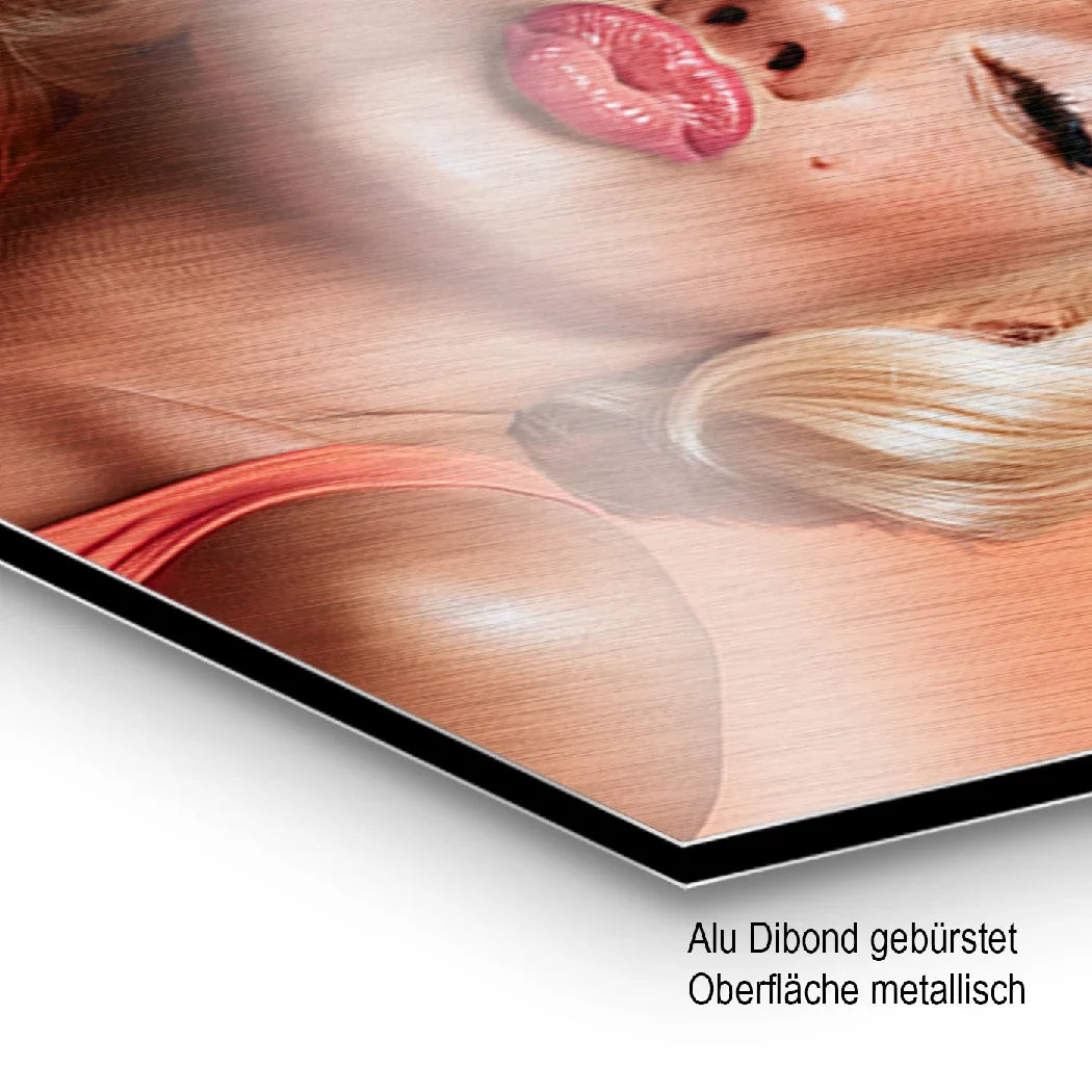 Marilyn Monroe Star Kiss Aluminiumbild gebürstet