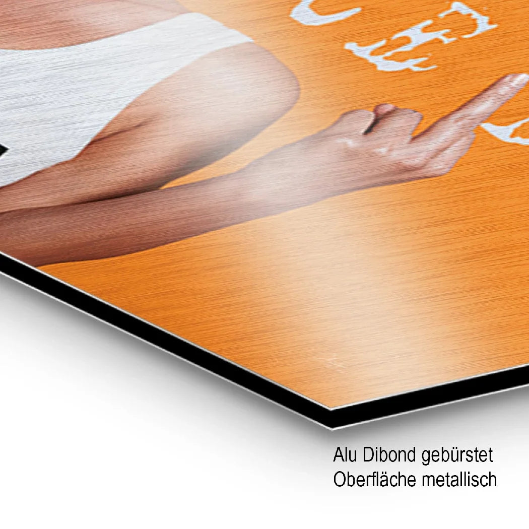 Marilyn Monroe Orange Kiss Aluminiumbild gebürstet