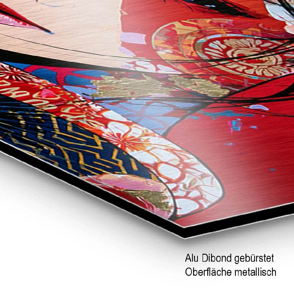Geisha Rouge Aluminiumbild gebürstet