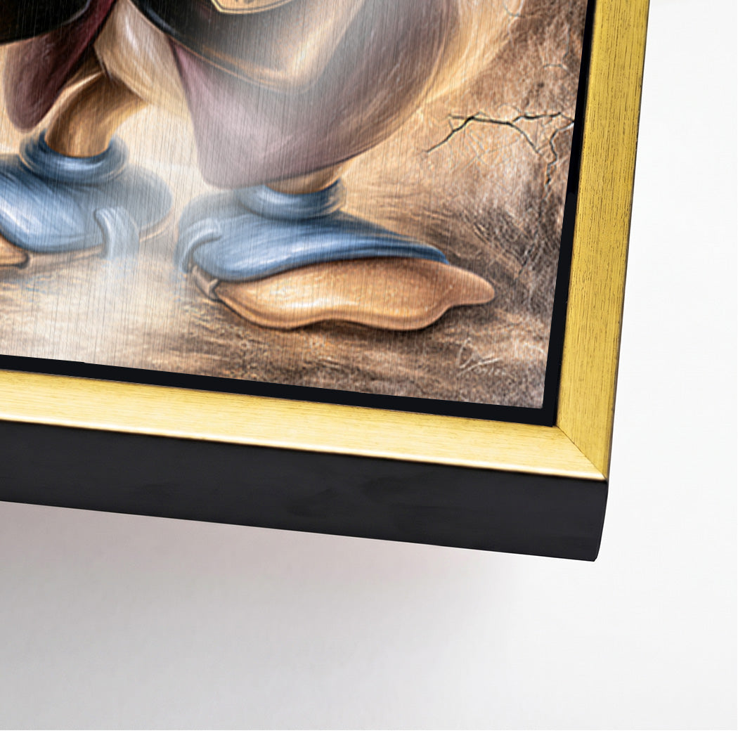 Dagobert Duck Champagner Art Aluminiumbild gebürstet