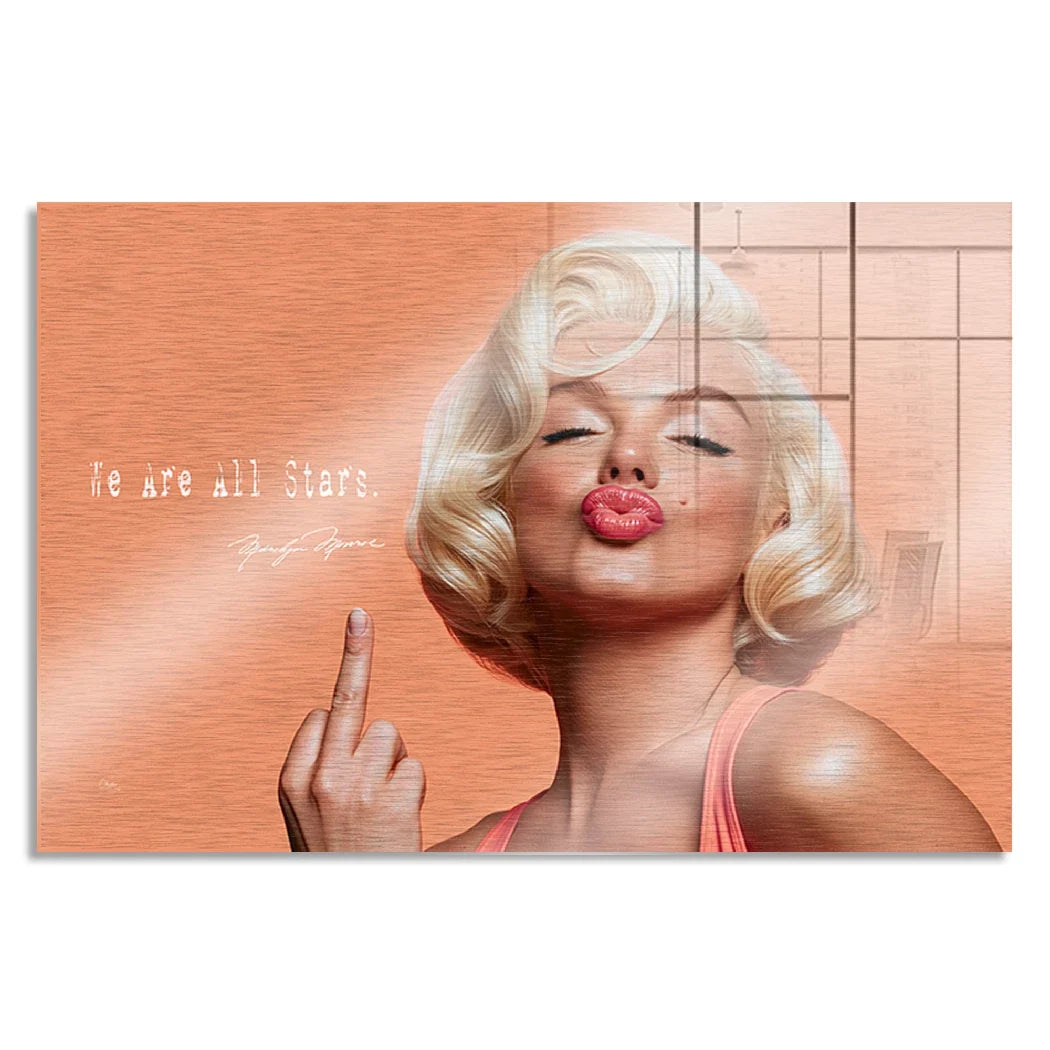 Marilyn Monroe Star Kiss Aluminiumbild gebürstet