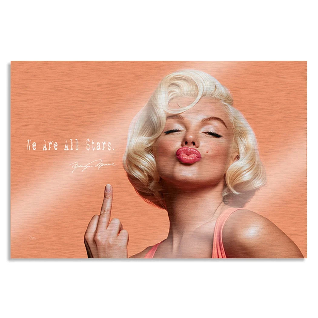 Marilyn Monroe Star Kiss Aluminiumbild gebürstet