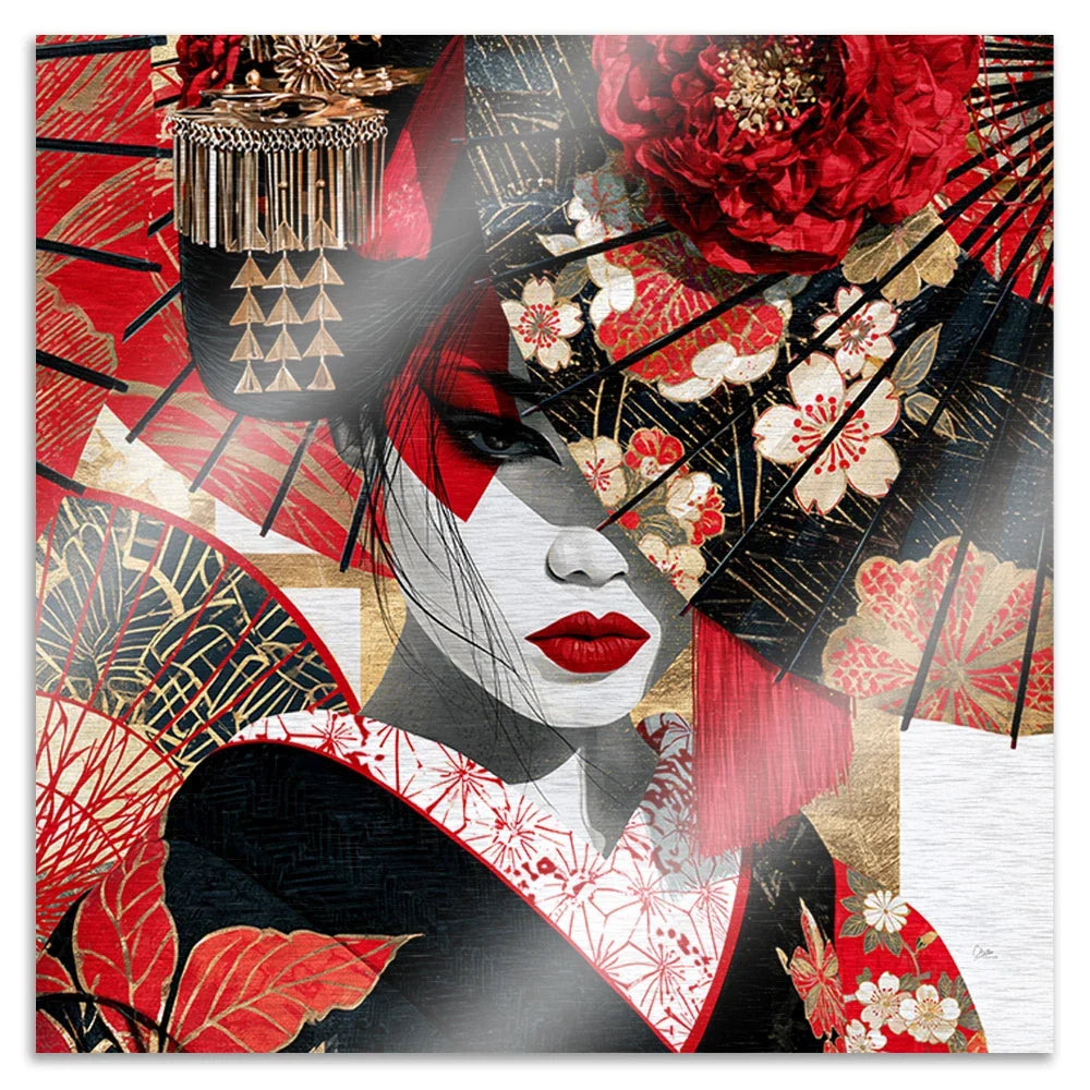 Geisha Royal Aluminiumbild gebürstet