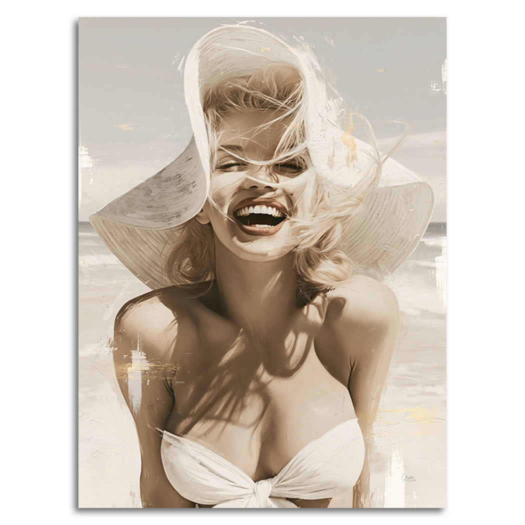 Marilyn Monroe Summer Smile Aluminiumbild gebürstet