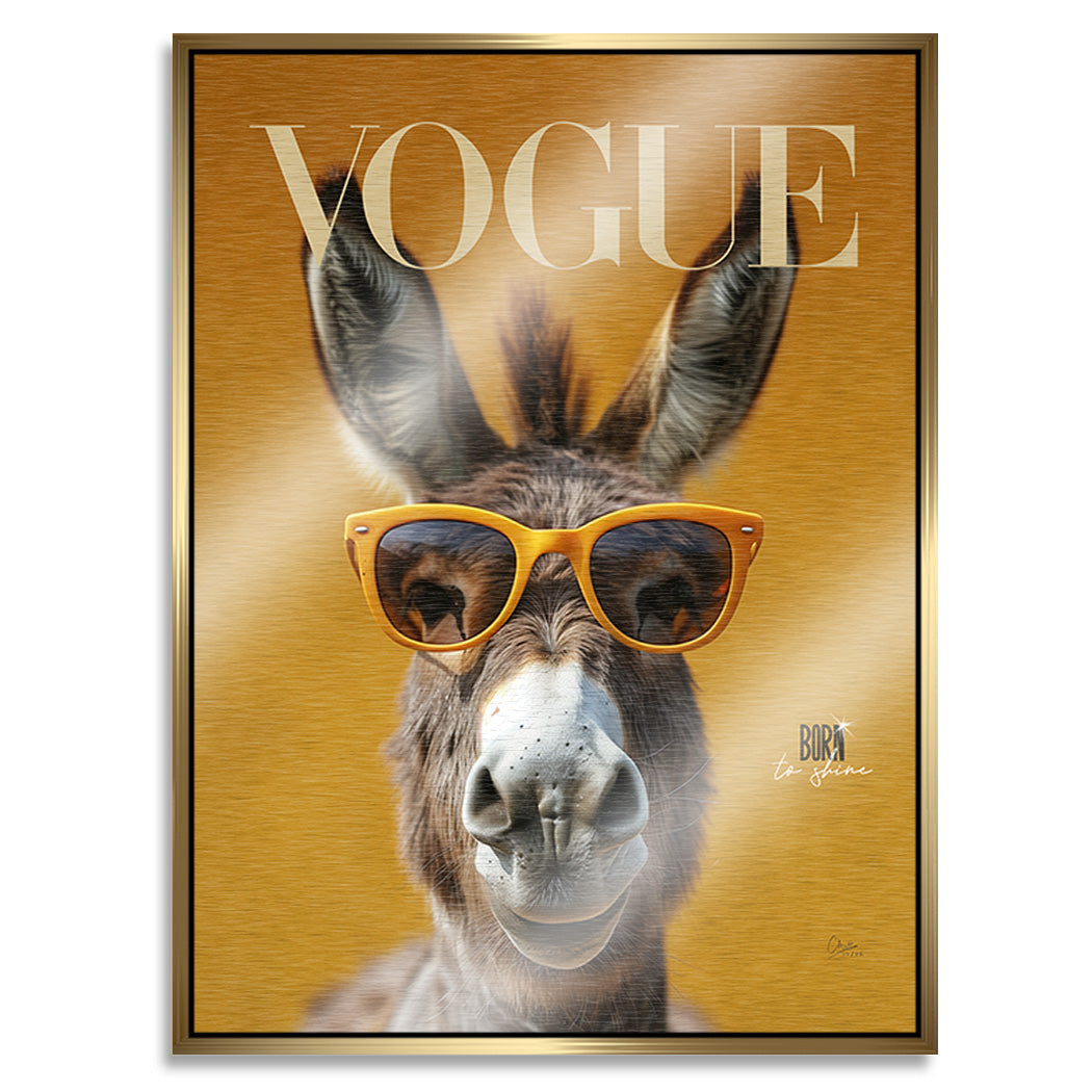 Esel Vogue Aluminiumbild gebürstet