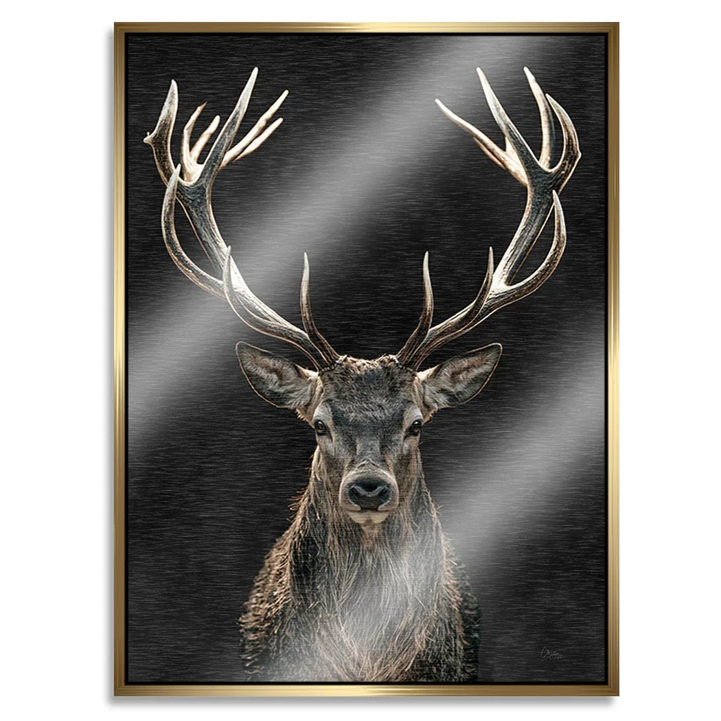 Hirsch Royal Art Aluminiumbild gebürstet