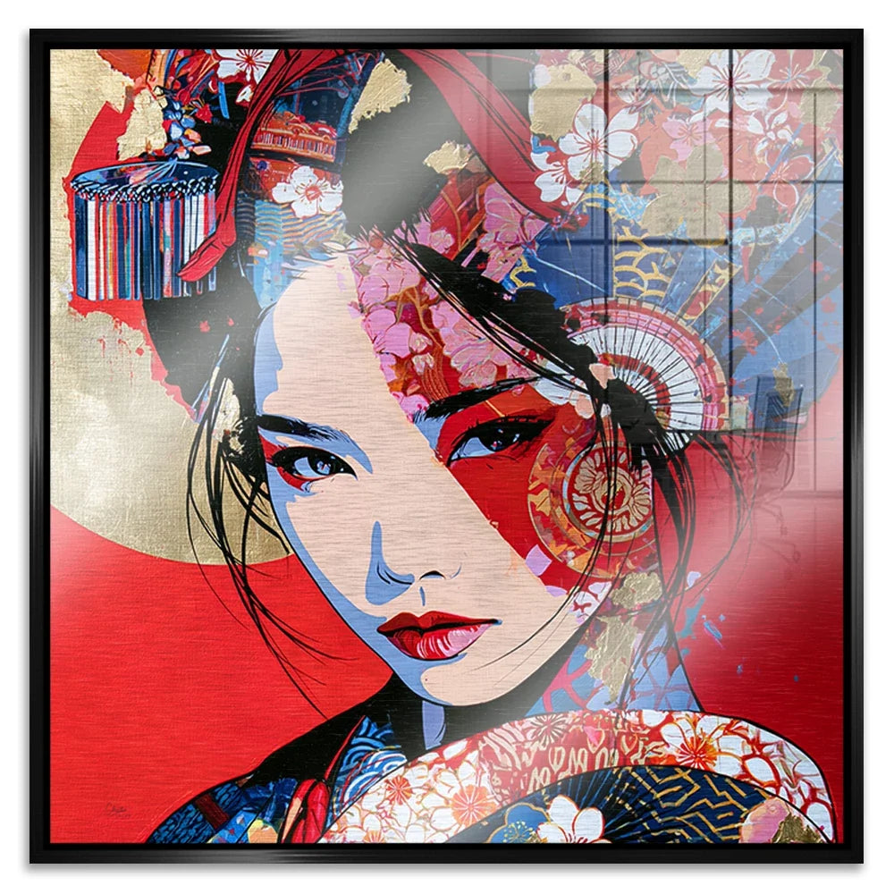 Geisha Rouge Aluminiumbild gebürstet