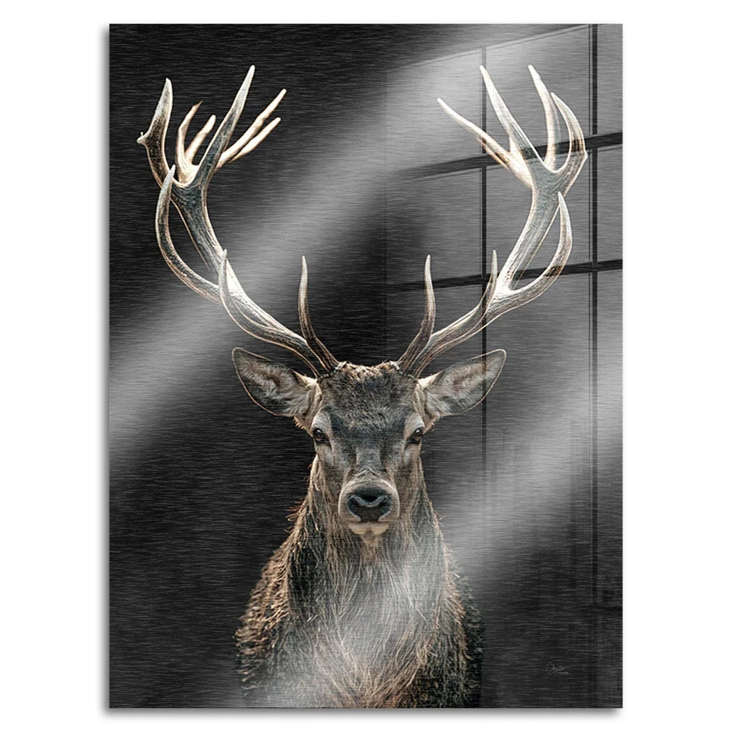 Hirsch Royal Art Aluminiumbild gebürstet