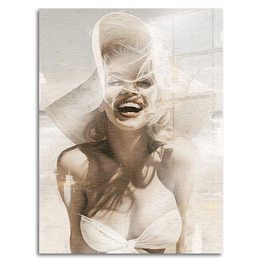 Marilyn Monroe Summer Smile Aluminiumbild gebürstet