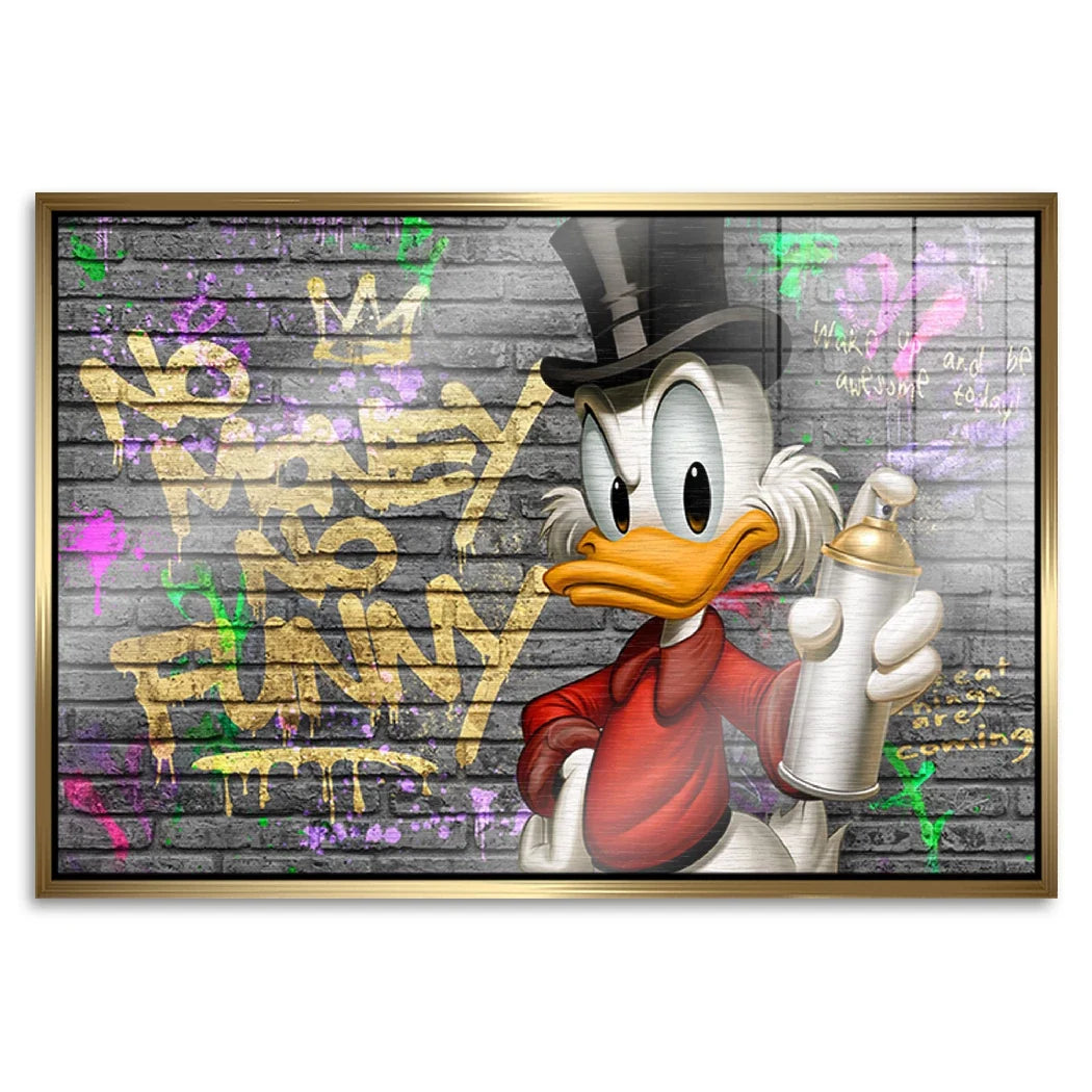 Dagobert Duck Street Money Aluminiumbild gebürstet