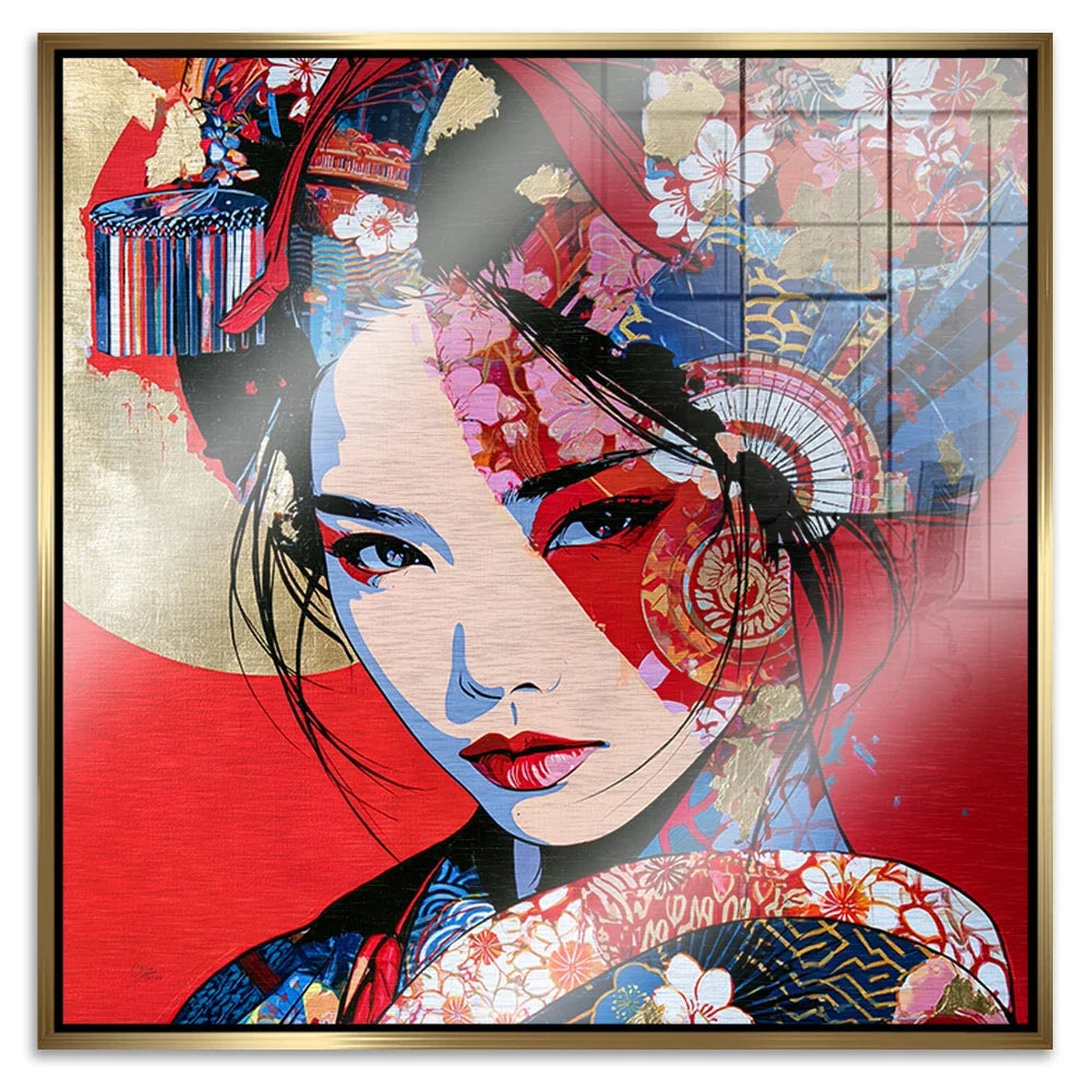 Geisha Rouge Aluminiumbild gebürstet