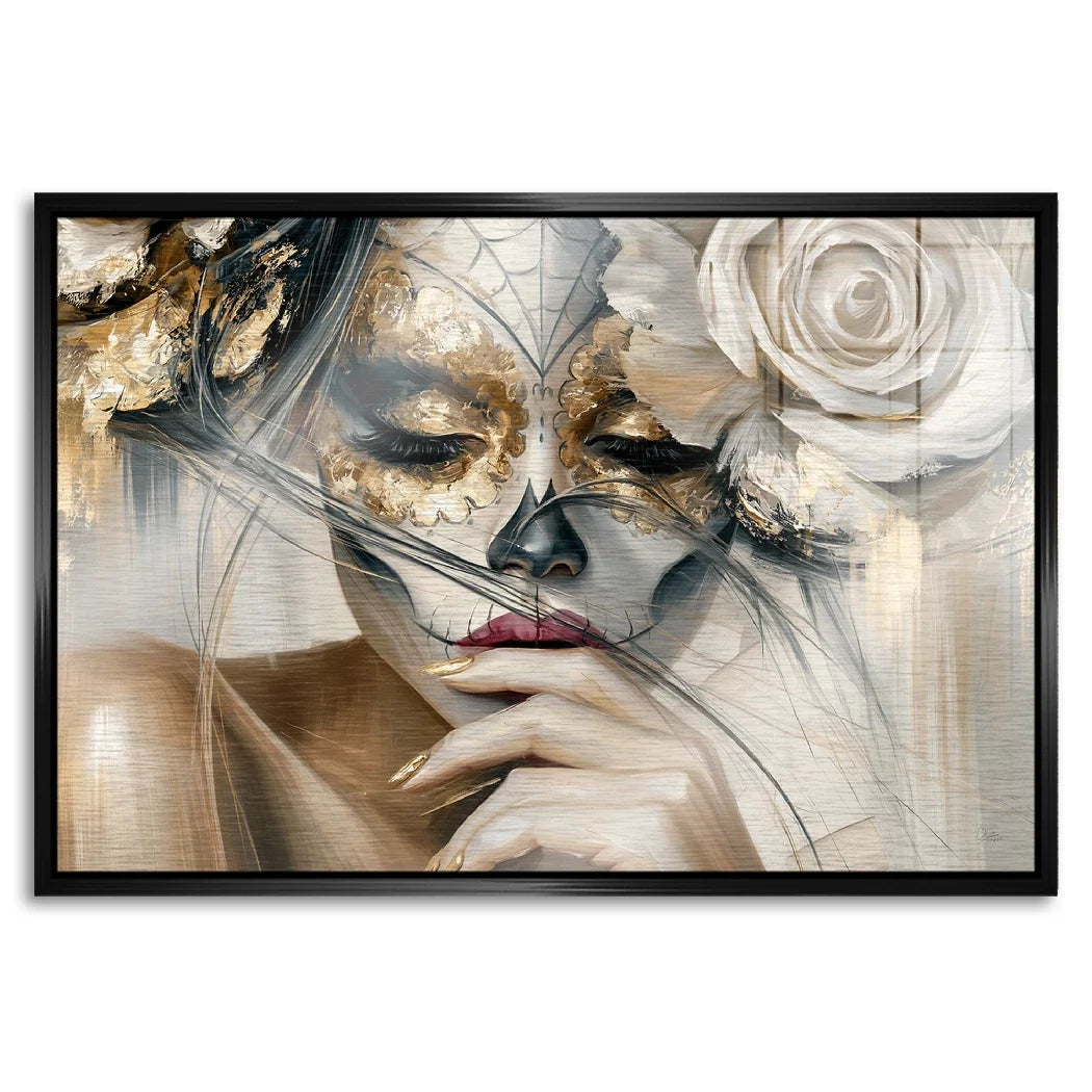 La Catrina Golden Silence Aluminiumbild gebürstet