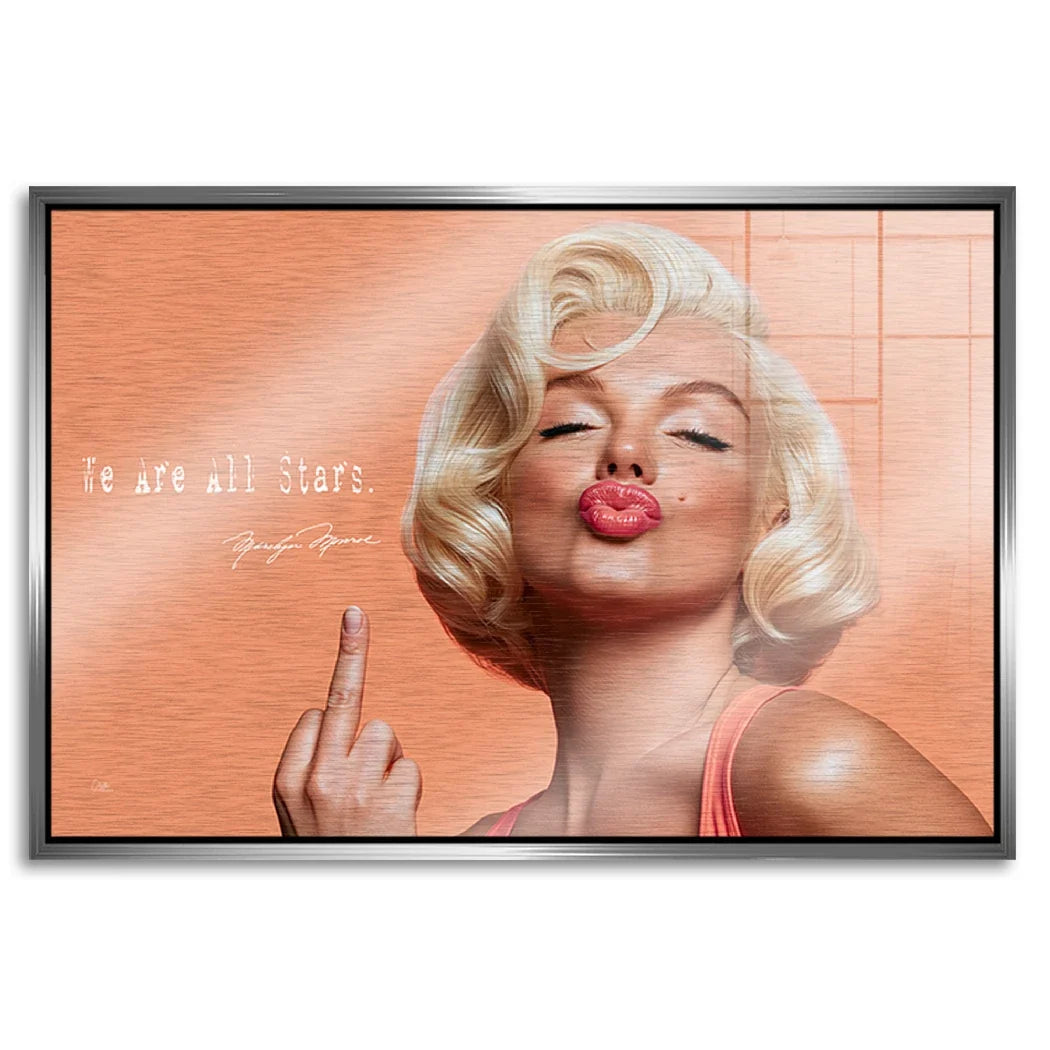 Marilyn Monroe Star Kiss Aluminiumbild gebürstet
