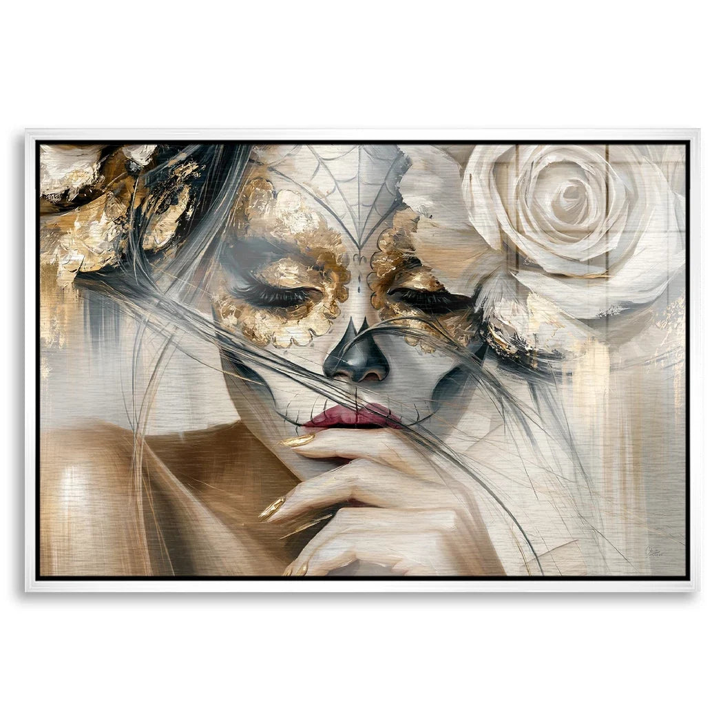La Catrina Golden Silence Aluminiumbild gebürstet