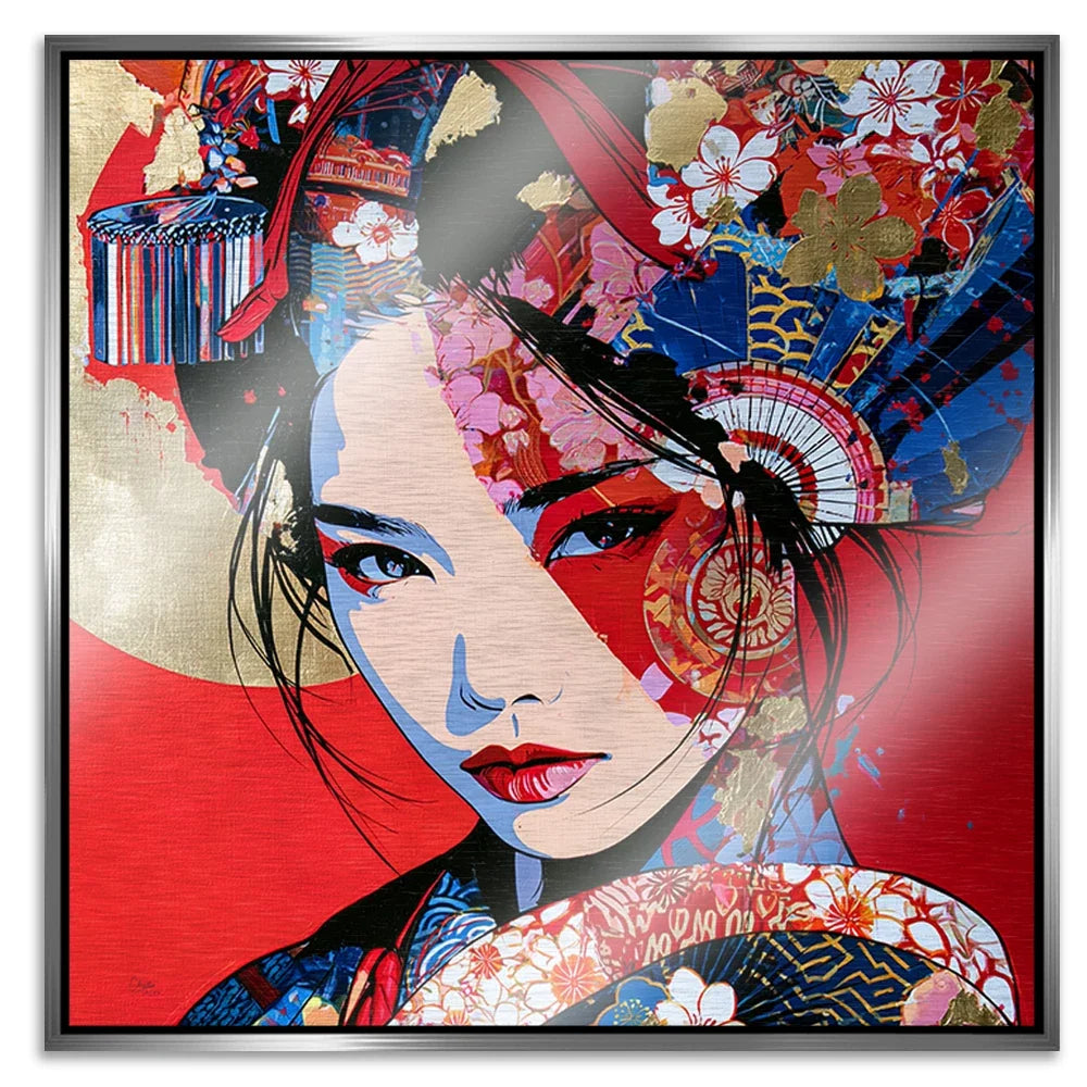 Geisha Rouge Aluminiumbild gebürstet