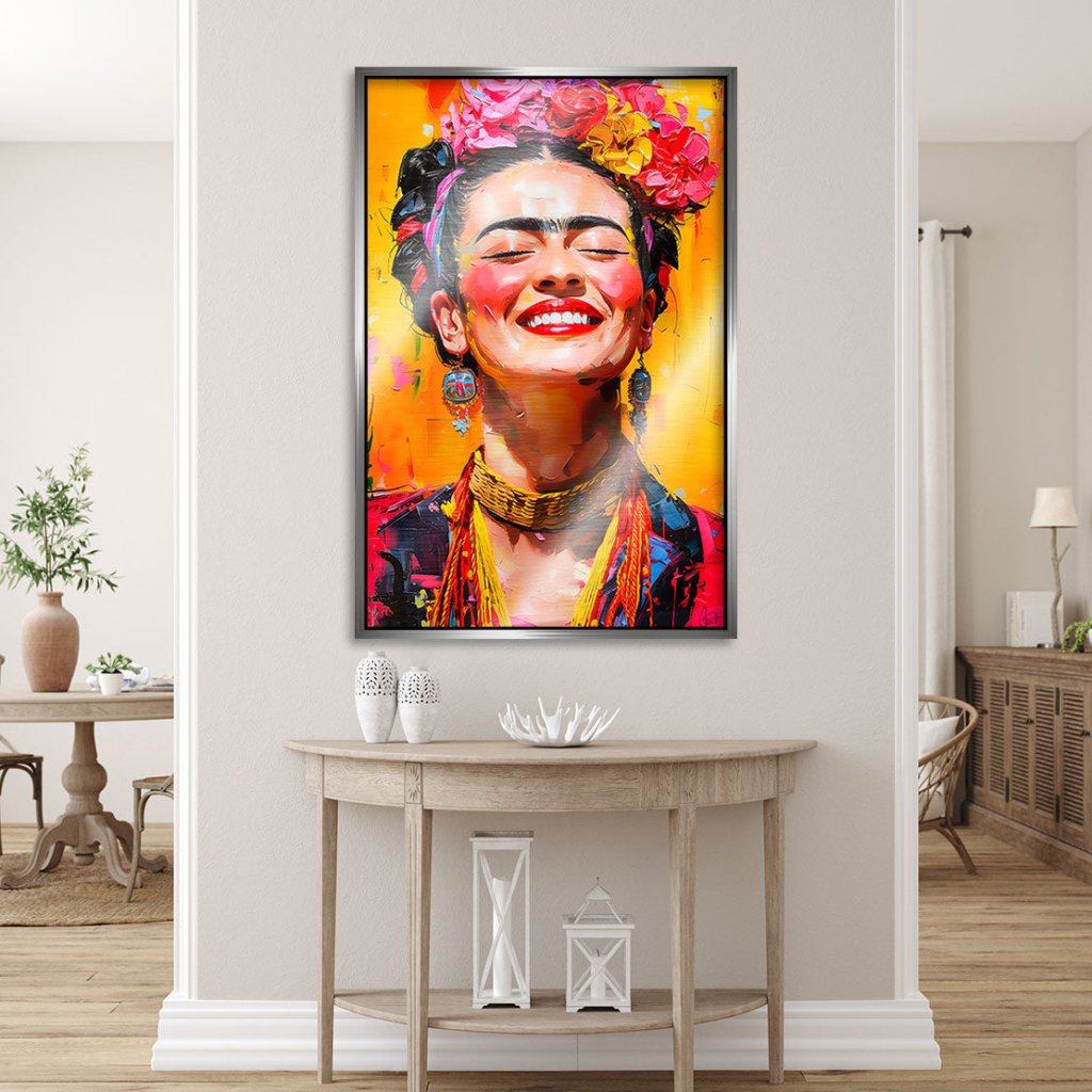 Frida Kahlo Lacht AluDibond Gebürstet INGALERIE