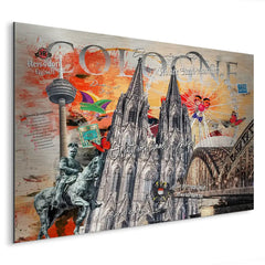 Köln City Pop Art AluDibond Gebürstet