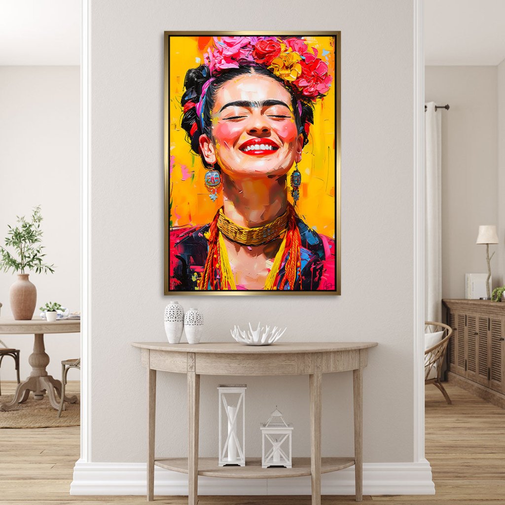 Frida Kahlo Lacht Alu Dibond Bild INGALERIE