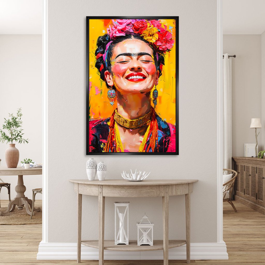 Frida Kahlo Lacht Alu Dibond Bild INGALERIE