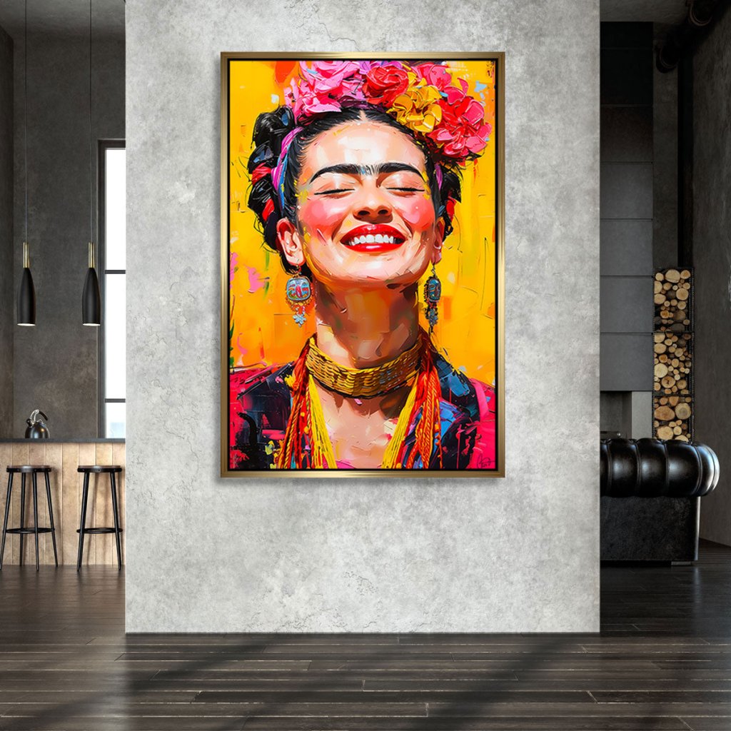 Frida Kahlo Lacht Alu Dibond Bild INGALERIE