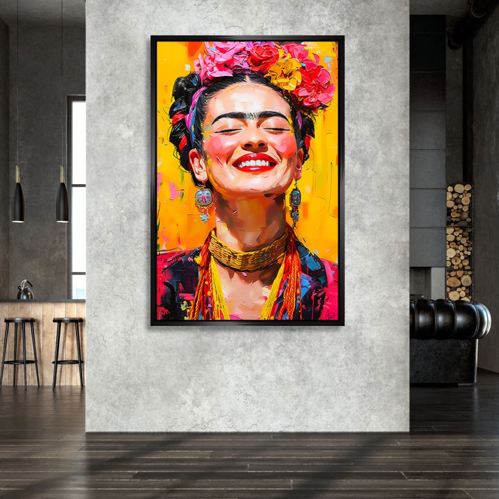 Frida Kahlo Lacht Alu Dibond Bild INGALERIE