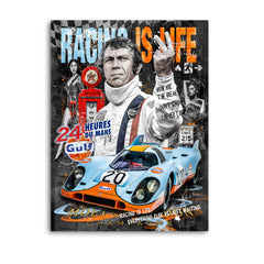 Steve Porsche Racing Leinwand Bild