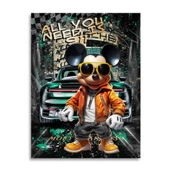 Micky Need Porsche Pop Art AluDibond Bild