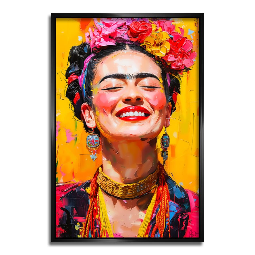 Frida Kahlo Lacht Alu Dibond Bild INGALERIE