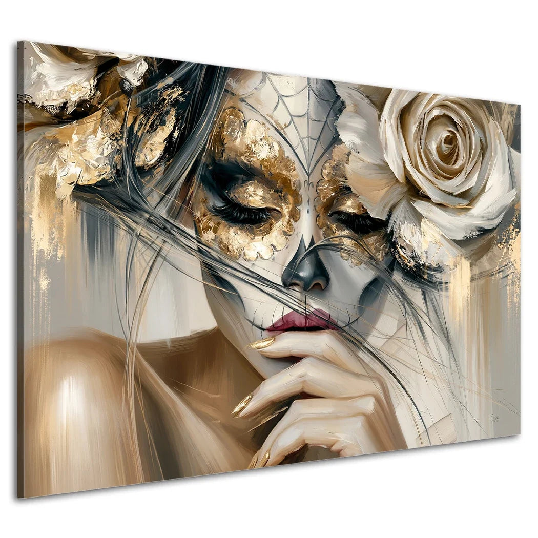 La Catrina Golden Silence Leinwand Bild