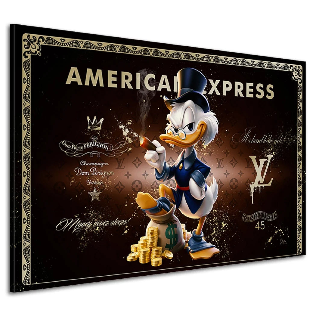 Dagobert Duck Money Power Leinwand Bild