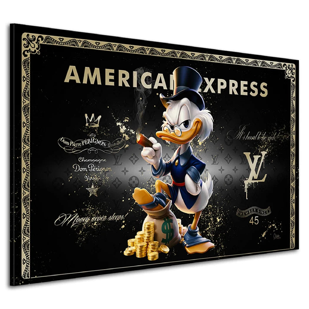 Dagobert Duck Black Amex Leinwand Bild