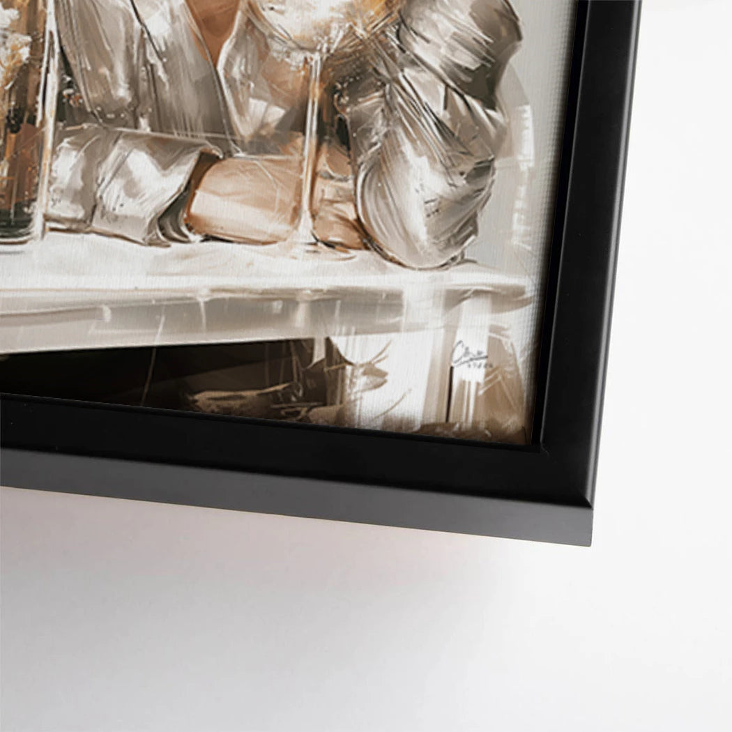 Audrey Hepburn und Marilyn Monroe Champus Leinwand Bild