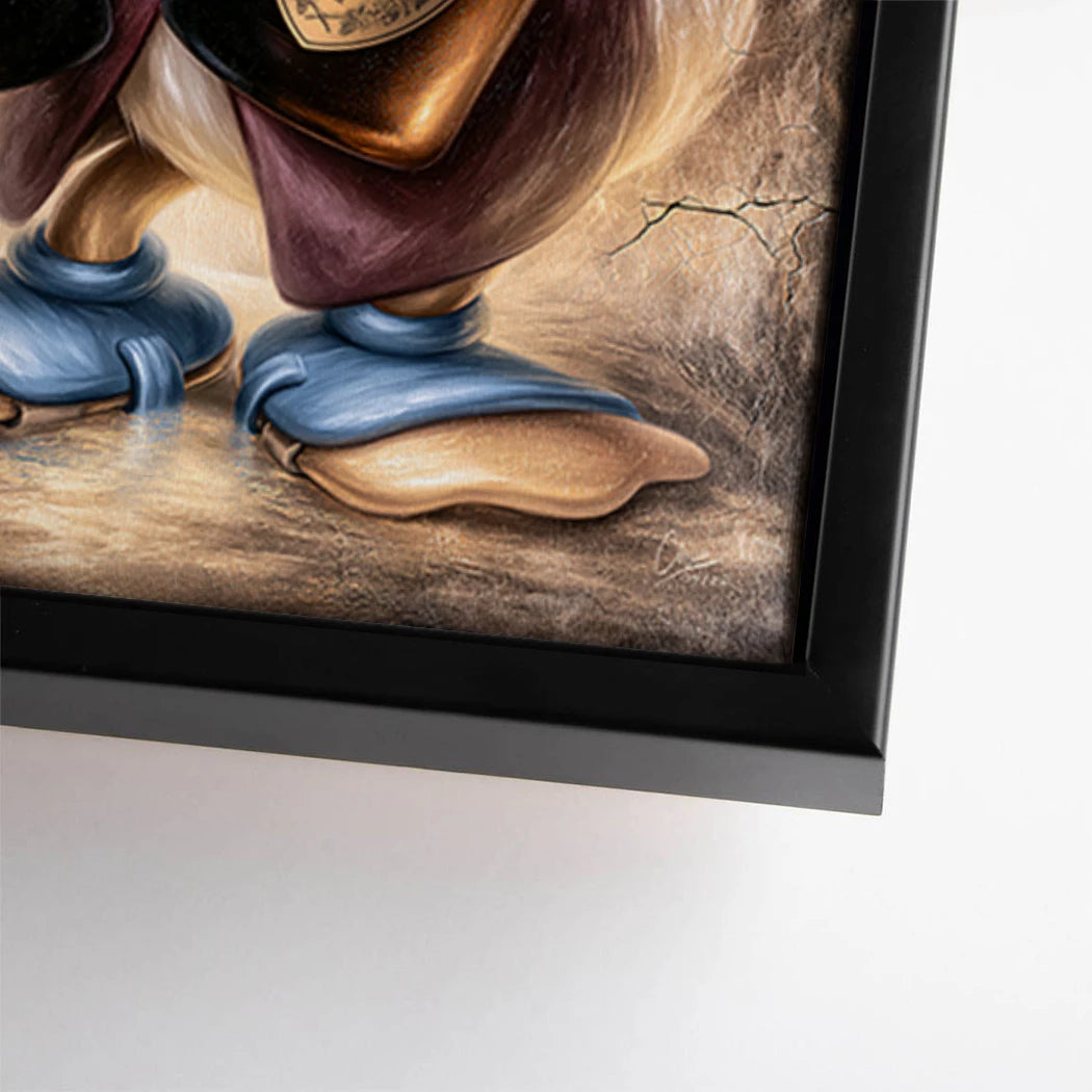 Dagobert Duck Champagner Art Leinwand Bild
