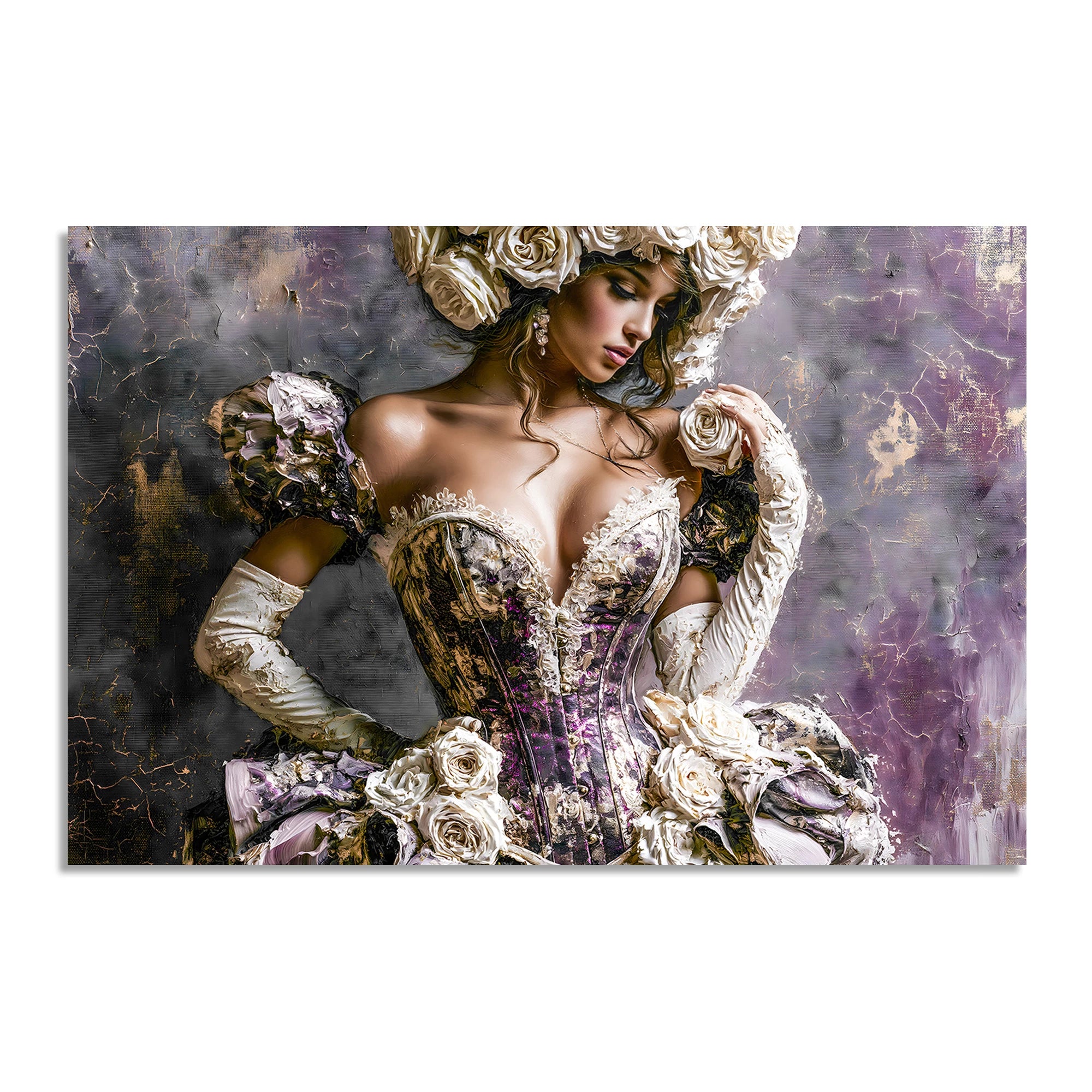 Blüten Couture Leinwand Bild