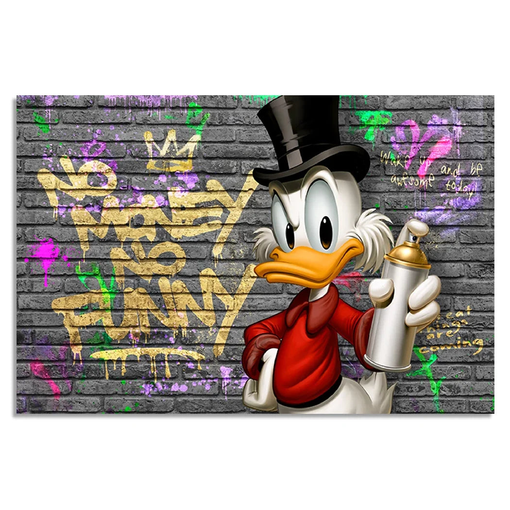 Dagobert Duck Street Money Leinwand Bild