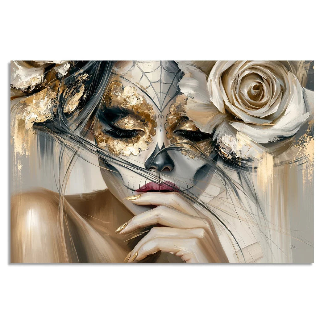 La Catrina Golden Silence Leinwand Bild