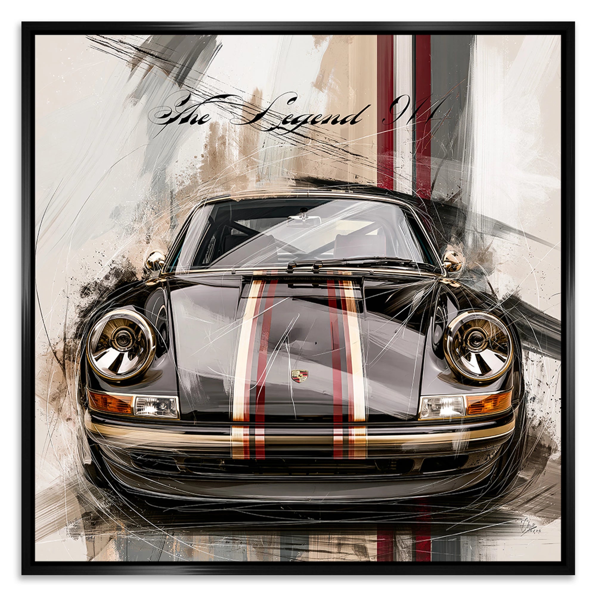 Porsche 911 Black Line Leinwand Bild