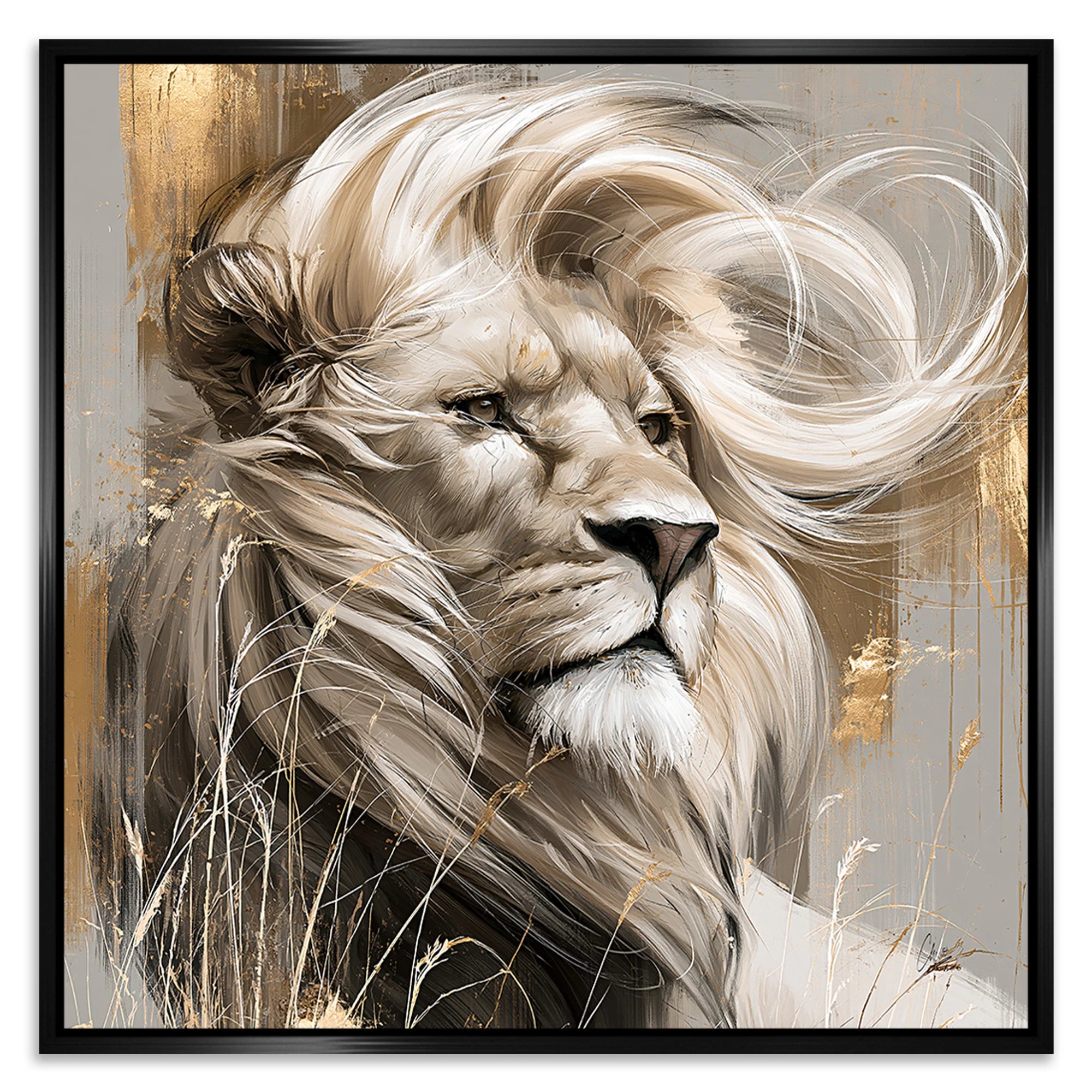 Silent Lion Leinwand Bild